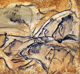 Рисунок в пещера Шове во Франции